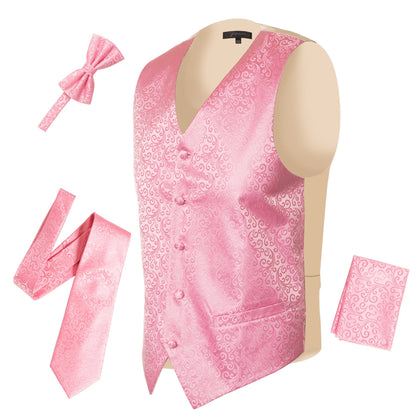 Ferrecci Mens PV50-10 Pink with Cream Back Vest Set