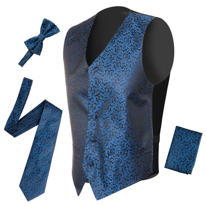 Ferrecci Mens PV50-3 Blue with Black Back Vest Set