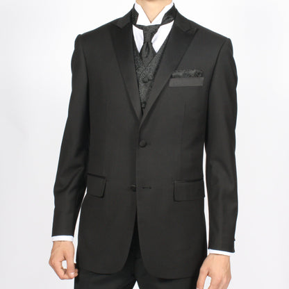 Ferrecci Mens PV50-4 Black with Black Back Vest Set
