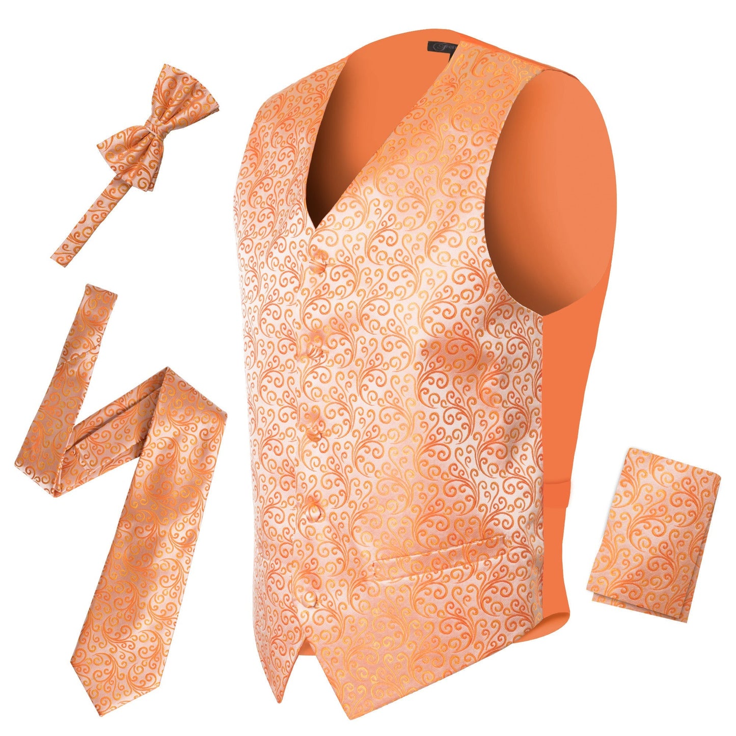 Ferrecci Mens PV50-8 Orange with Orange Back Vest Set