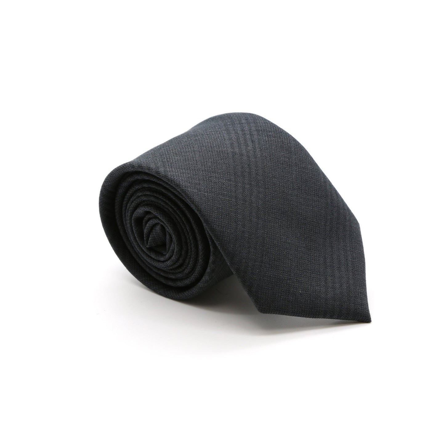 Slim Tone on Tone Charcoal Plaid Necktie & Handkerchief