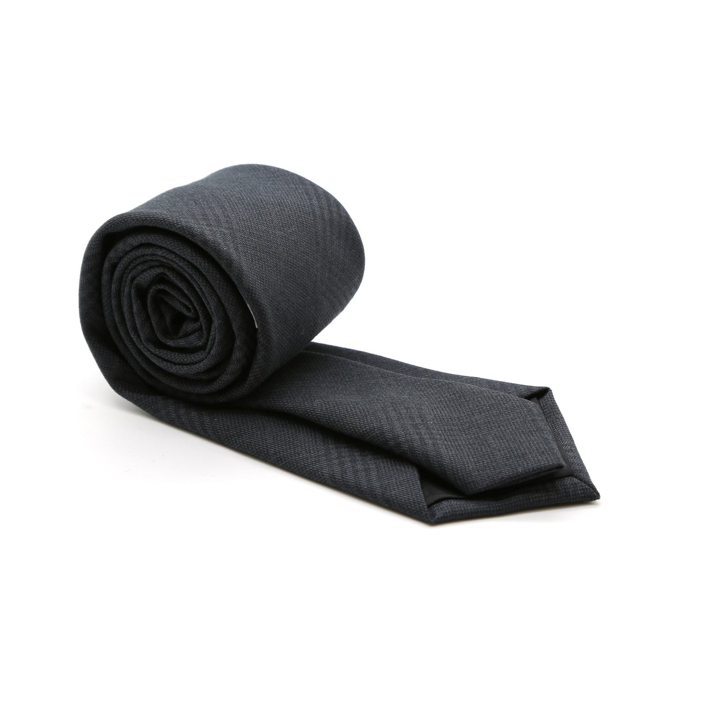 Slim Tone on Tone Charcoal Plaid Necktie & Handkerchief