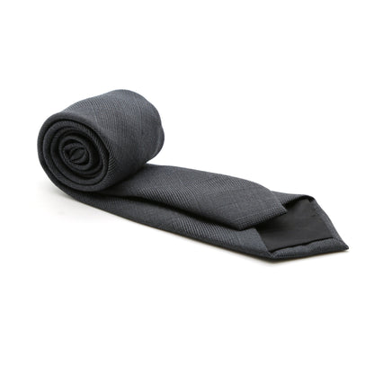 Slim Plaid Grey and Blue Necktie & Handkerchief