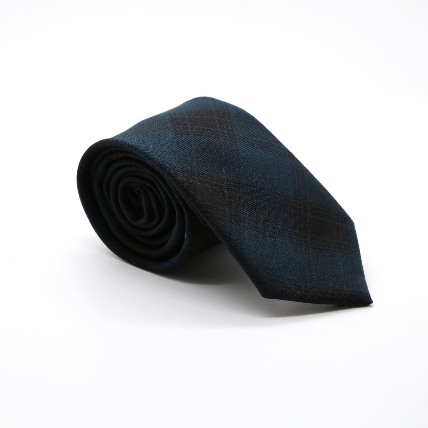 Slim Teal and Black Plaid Neckties & Handkerchief