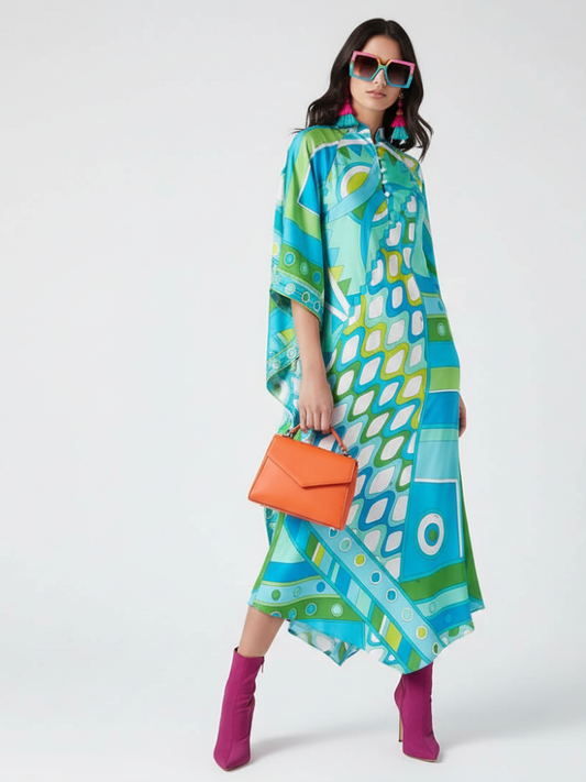 Vestido largo estampado, Greenwich Village | Mujer - BYMANYC ® New York