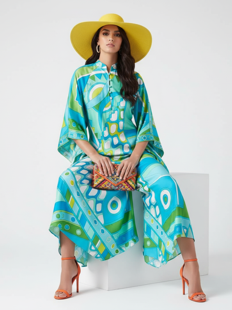 Vestido largo estampado, Greenwich Village | Mujer - BYMANYC ® New York