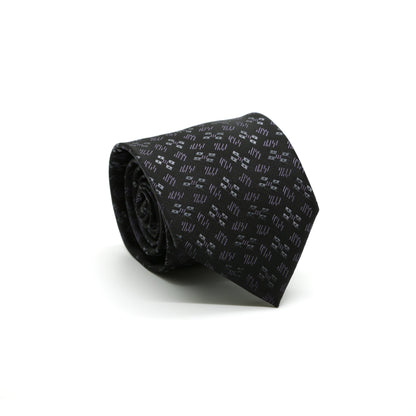 Ferrecci Mens Black/Grey/Lavender Geo Pattern Necktie with Handkerchief Set