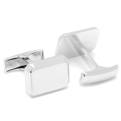Gemelos rectangulares de plata grabables