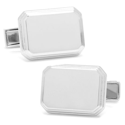 Sterling Rectangular Engravable Cufflinks - My Men's Shop