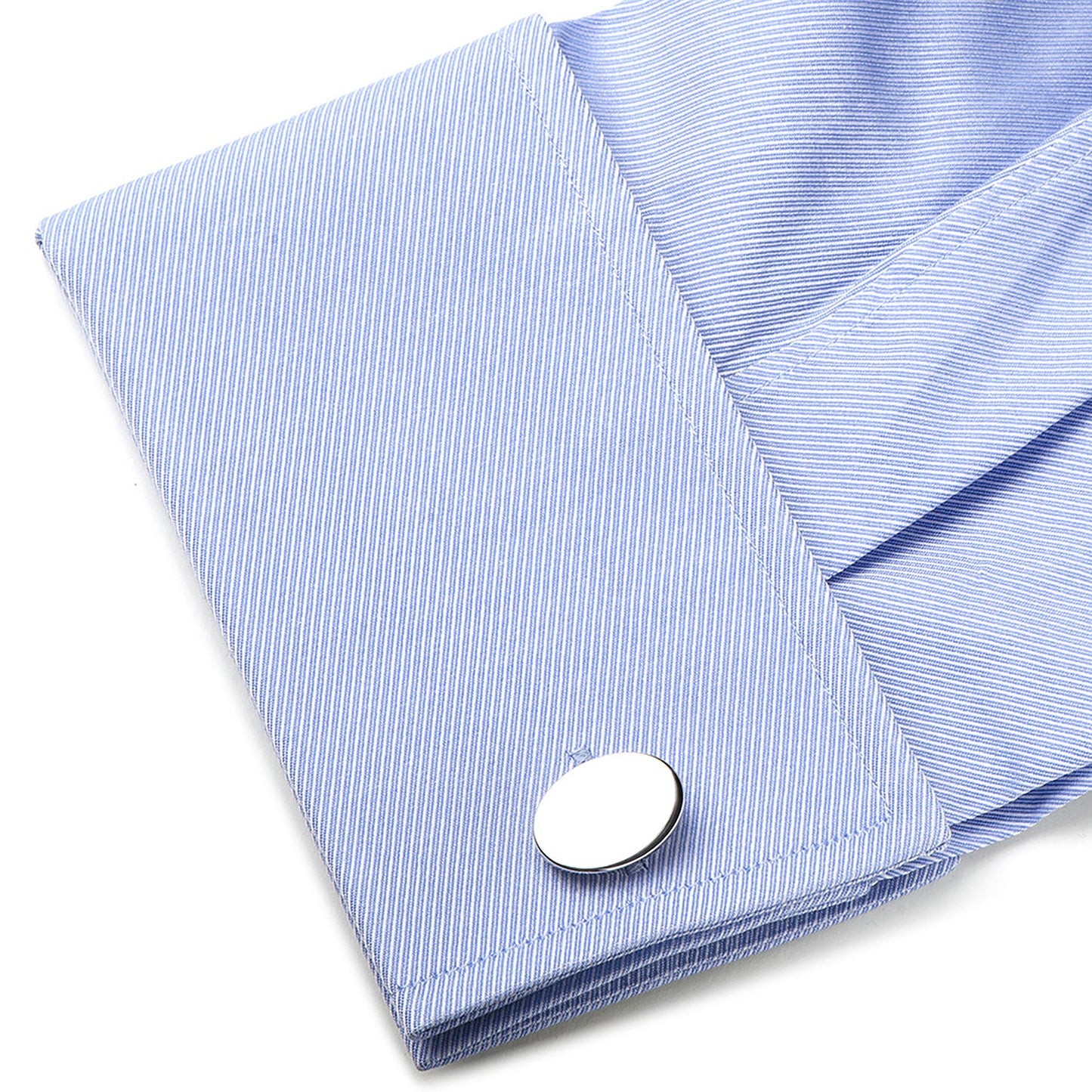 Sterling Silver Infinity Edge Oval Engravable Cufflinks - My Men's Shop