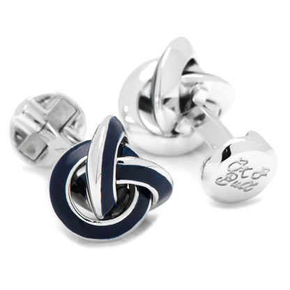 Sterling Blue Enamel Knot Cufflinks - My Men's Shop