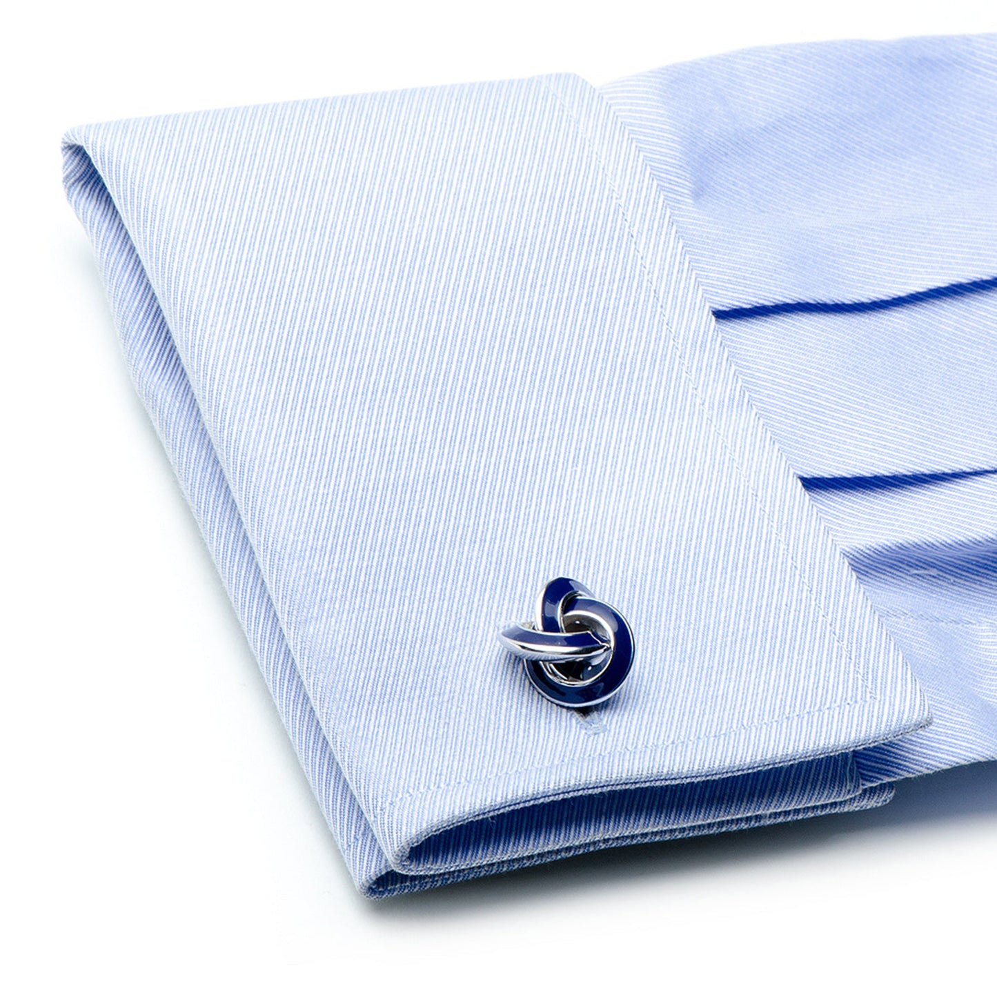 Sterling Blue Enamel Knot Cufflinks - My Men's Shop