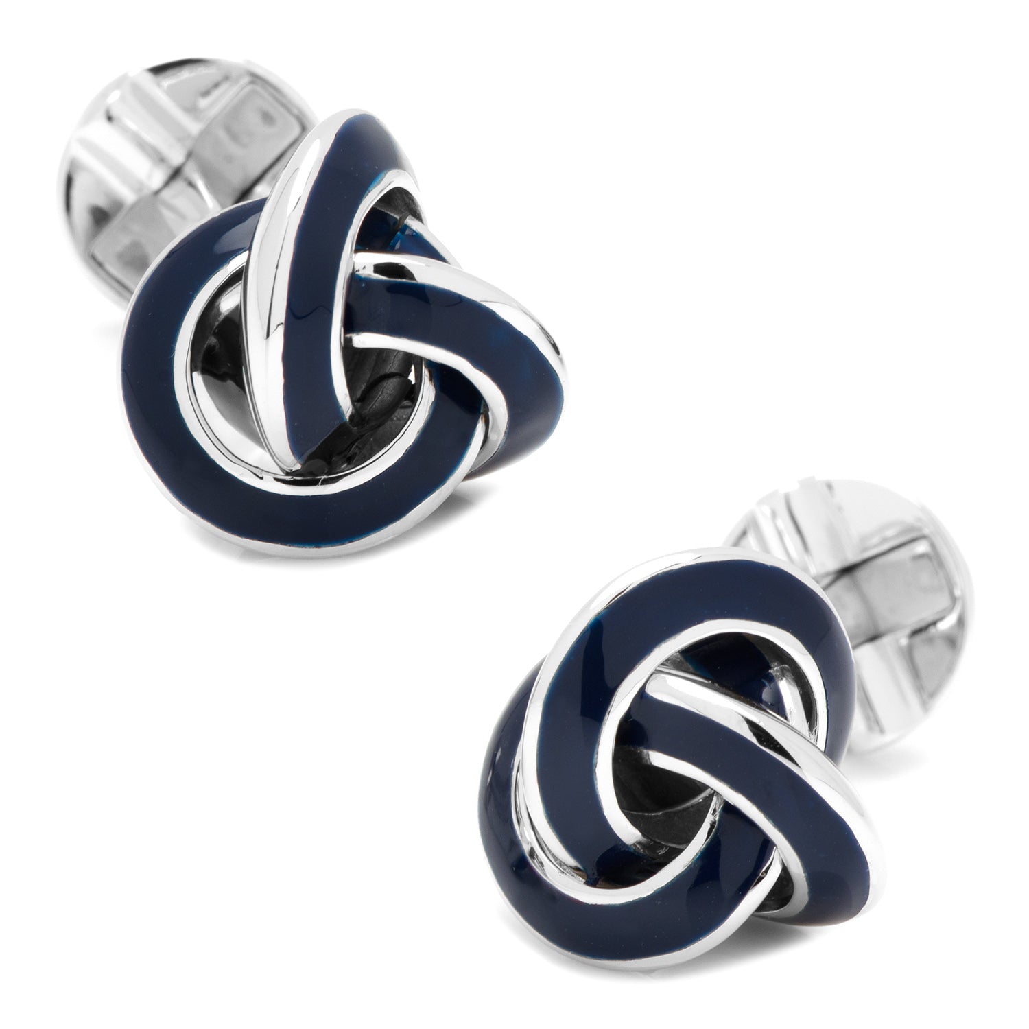 Sterling Blue Enamel Knot Cufflinks - My Men's Shop