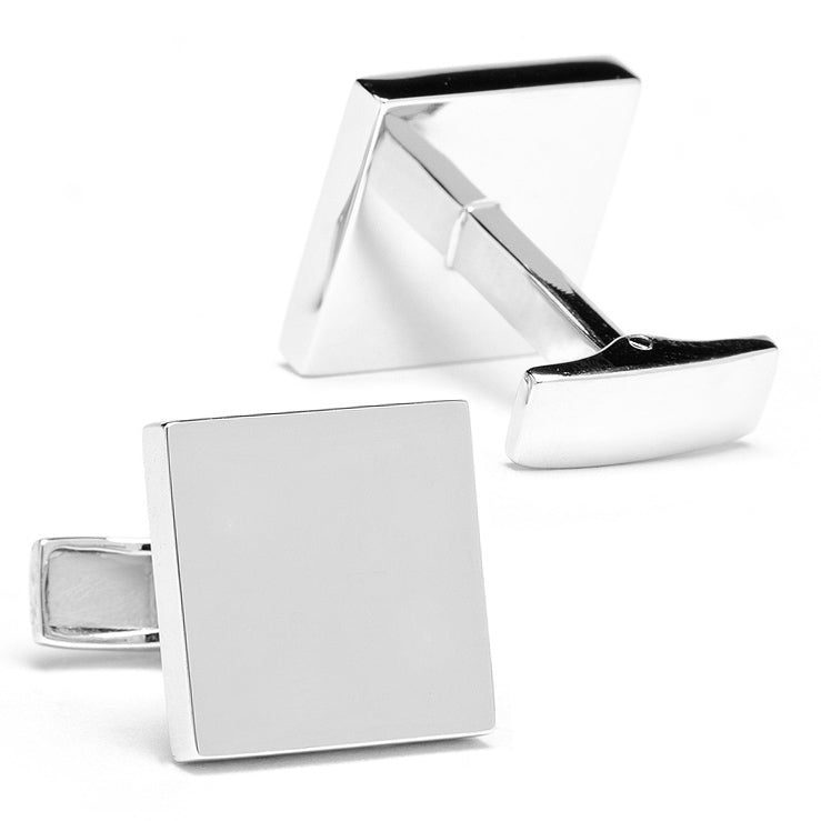 Sterling Silver Infinity Edge Square Engravable Cufflinks - My Men's Shop