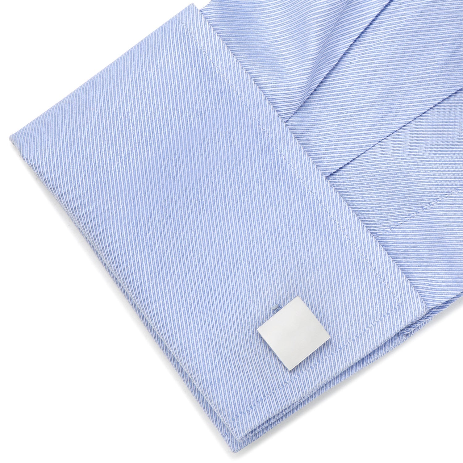 Sterling Silver Infinity Edge Square Engravable Cufflinks - My Men's Shop