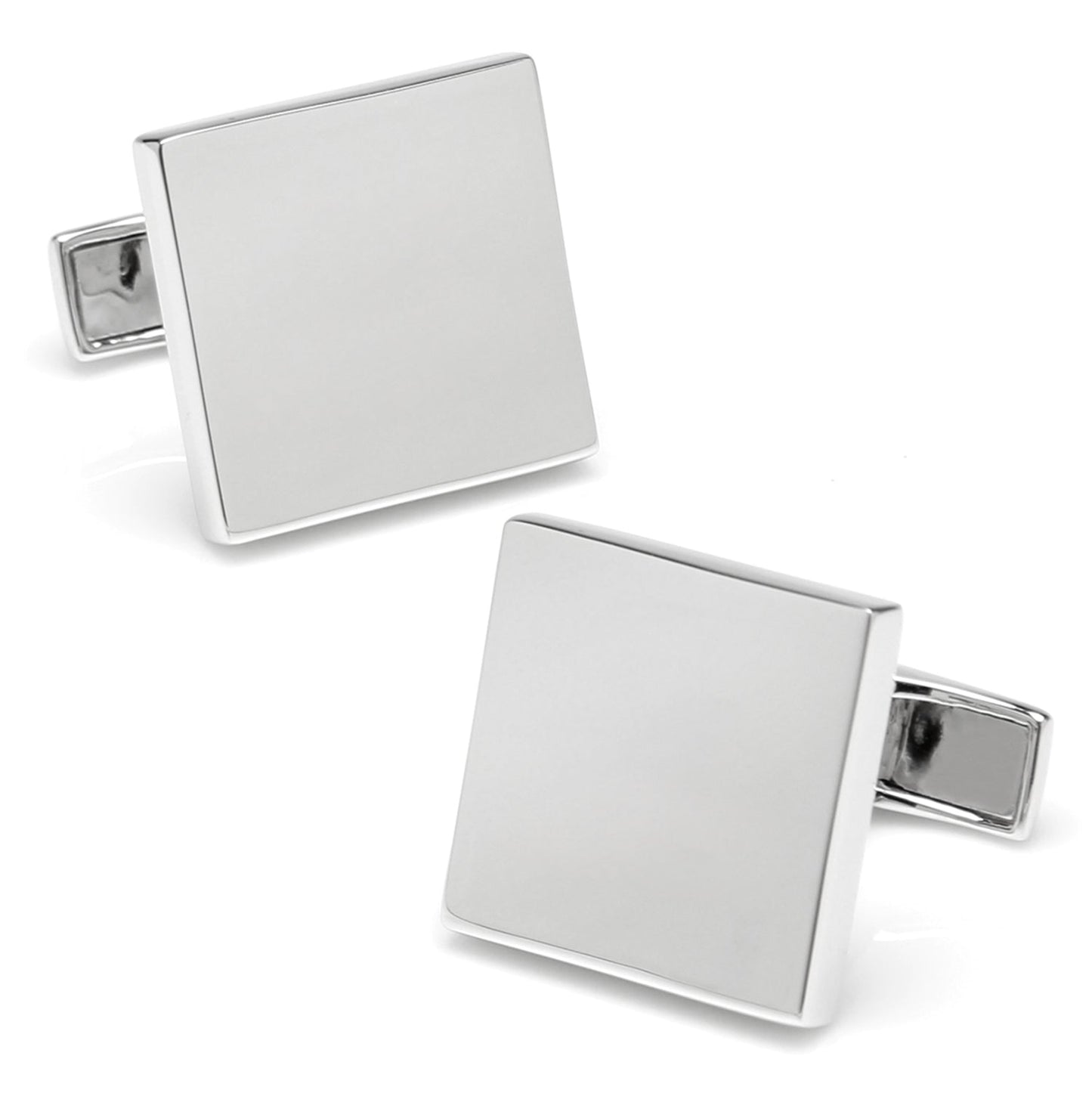 Sterling Silver Infinity Edge Square Engravable Cufflinks - My Men's Shop