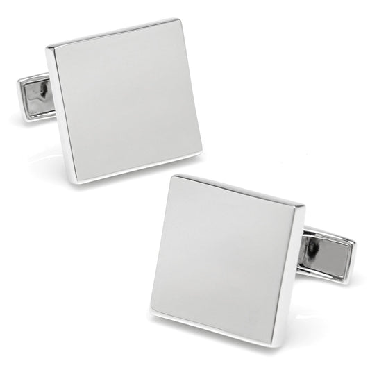 Sterling Silver Infinity Edge Square Engravable Cufflinks - My Men's Shop