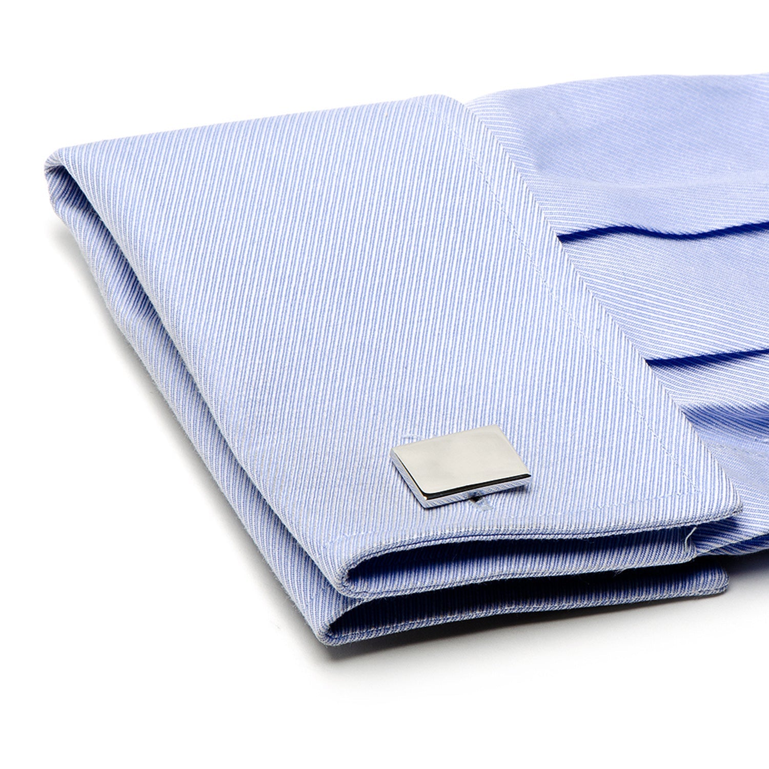 Sterling Silver Infinity Edge Rectangle Engravable Cufflinks - My Men's Shop