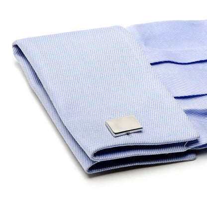 Sterling Silver Infinity Edge Rectangle Engravable Cufflinks - My Men's Shop