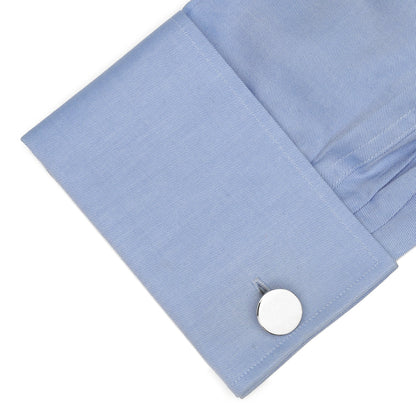 Sterling Silver Infinity Edge Round Engravable Cufflinks - My Men's Shop