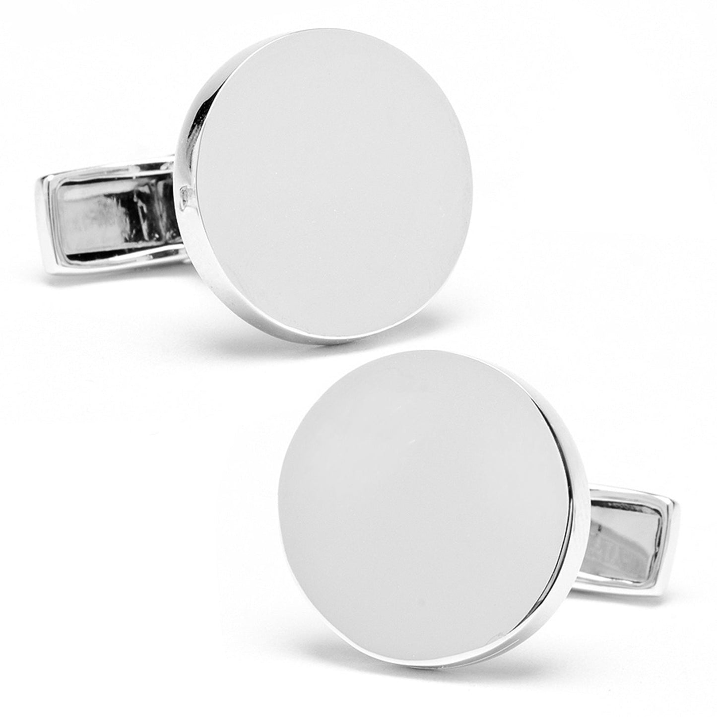 Sterling Silver Infinity Edge Round Engravable Cufflinks - My Men's Shop