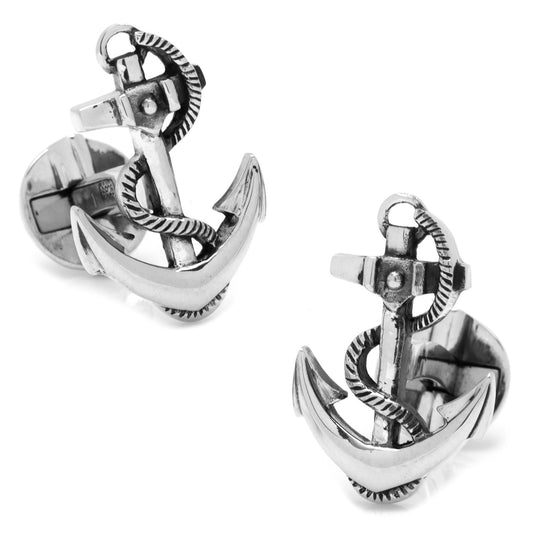 Sterling Silver Boat Anchor Cufflinks - My Men's Shop