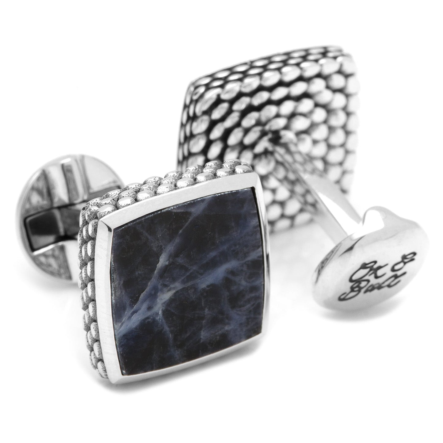 Sterling Classic Scaled Lapis Cufflinks - My Men's Shop