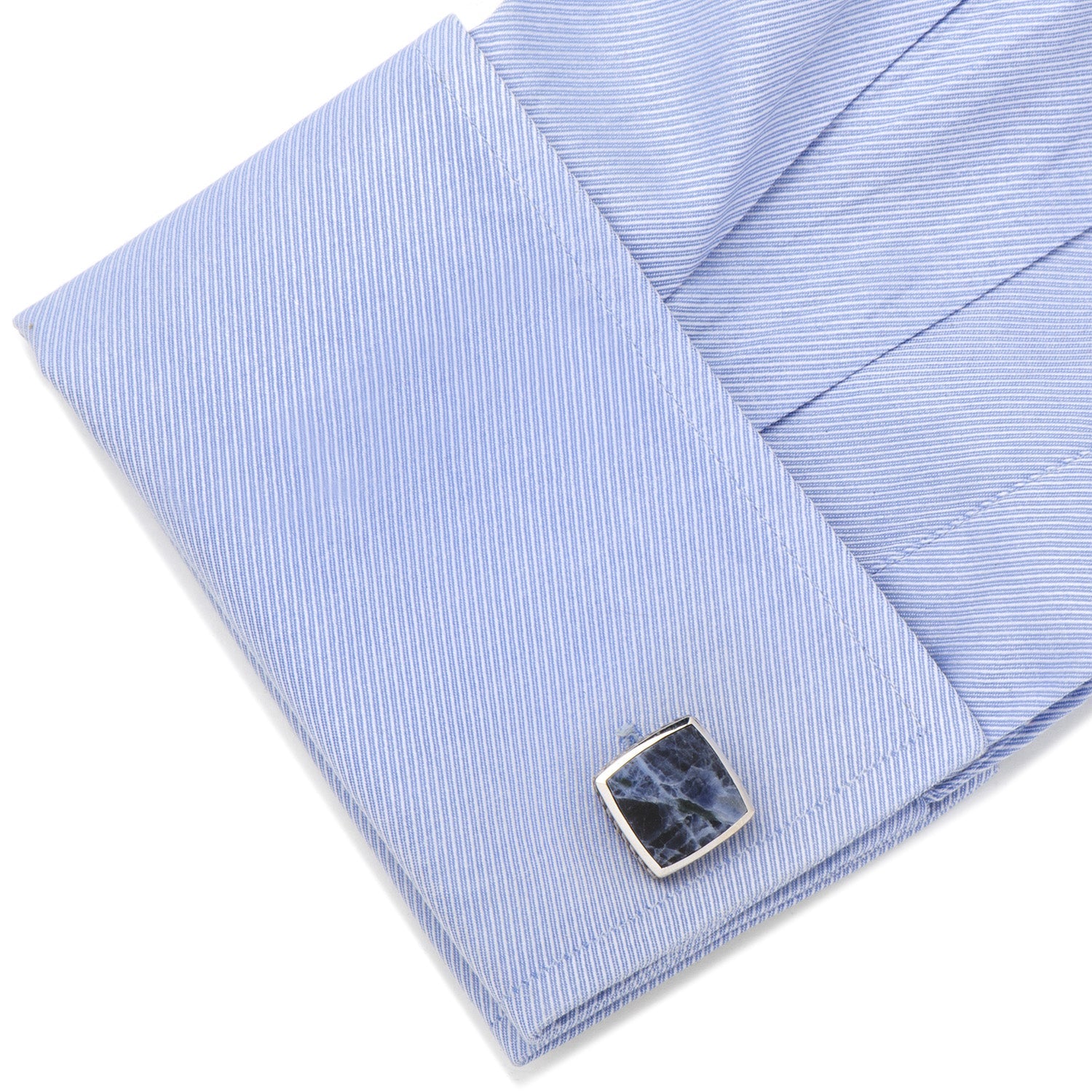 Sterling Classic Scaled Lapis Cufflinks - My Men's Shop