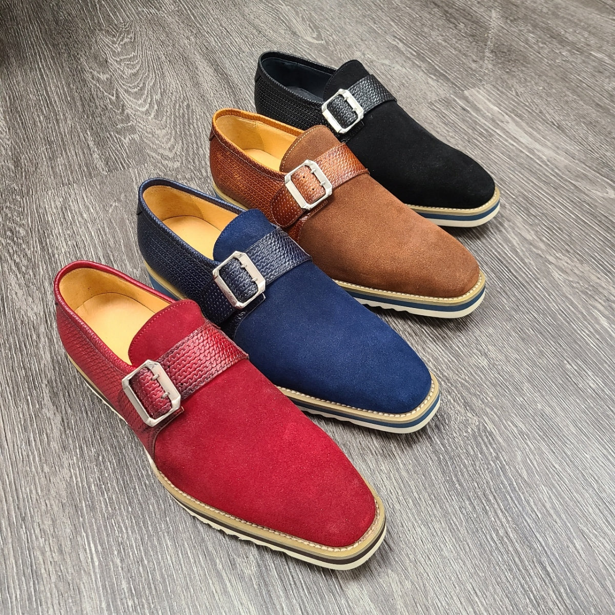KS515-38SC  SUEDE LOAFER WITH MONK STRAP - My Men's Shop