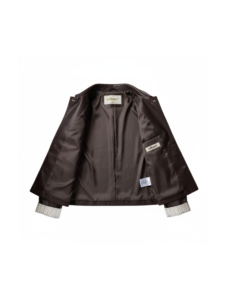 Retro PU Leather Jacket For Women, Brooklyn Heights, BYMANYC New York. - My Men's Shop