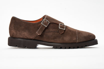 Andrea Ventura Monte Carlo Suede Monk Strap Dress Shoes