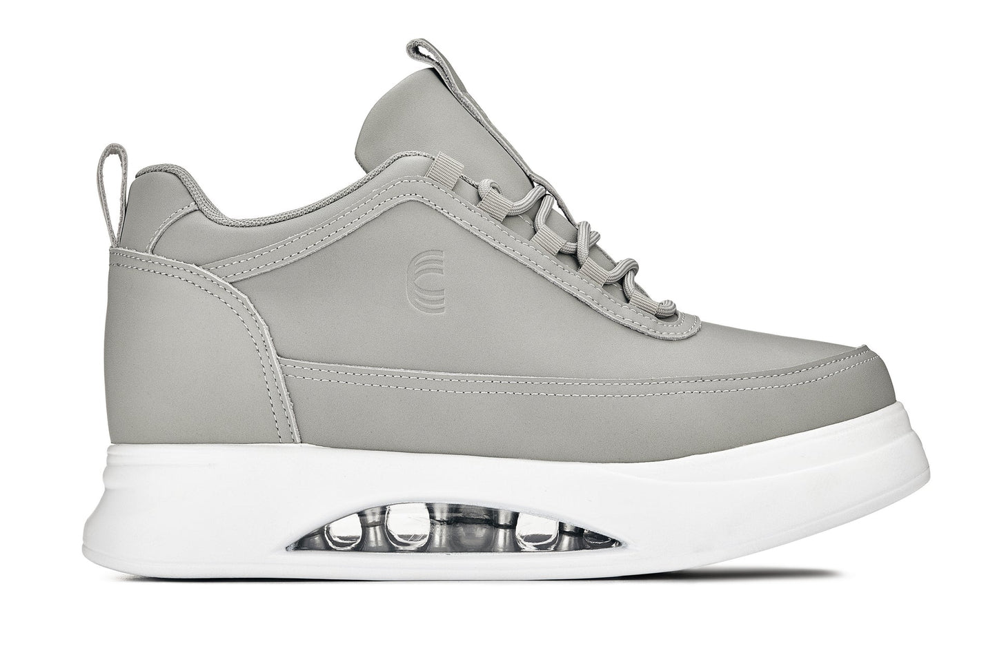 CALTO - S4927 - 3.2 Inches Taller (Dove Grey/White Sole) - Chunky Elevated Platform Sneakers