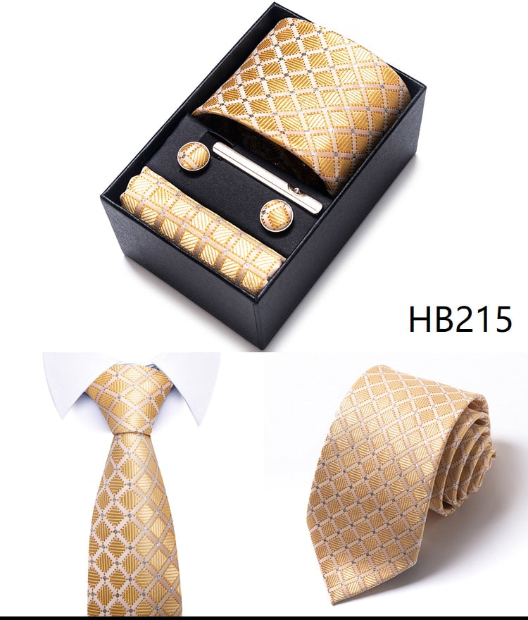 100% Silk Tie Handkerchief Cufflink - My Men's Shop