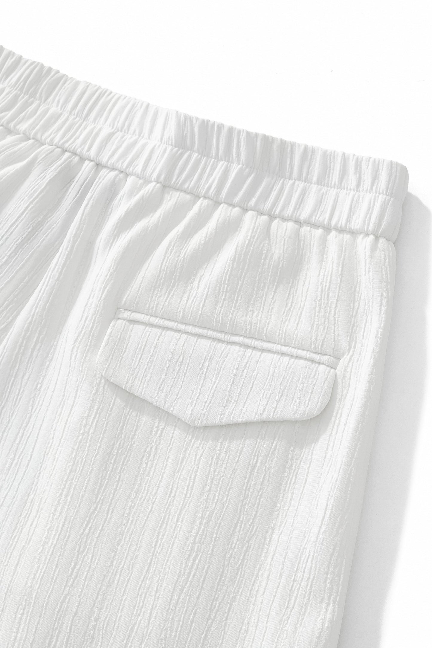 Crinkle Texture Shirt & Pant Set WHITE - My Men's Shop