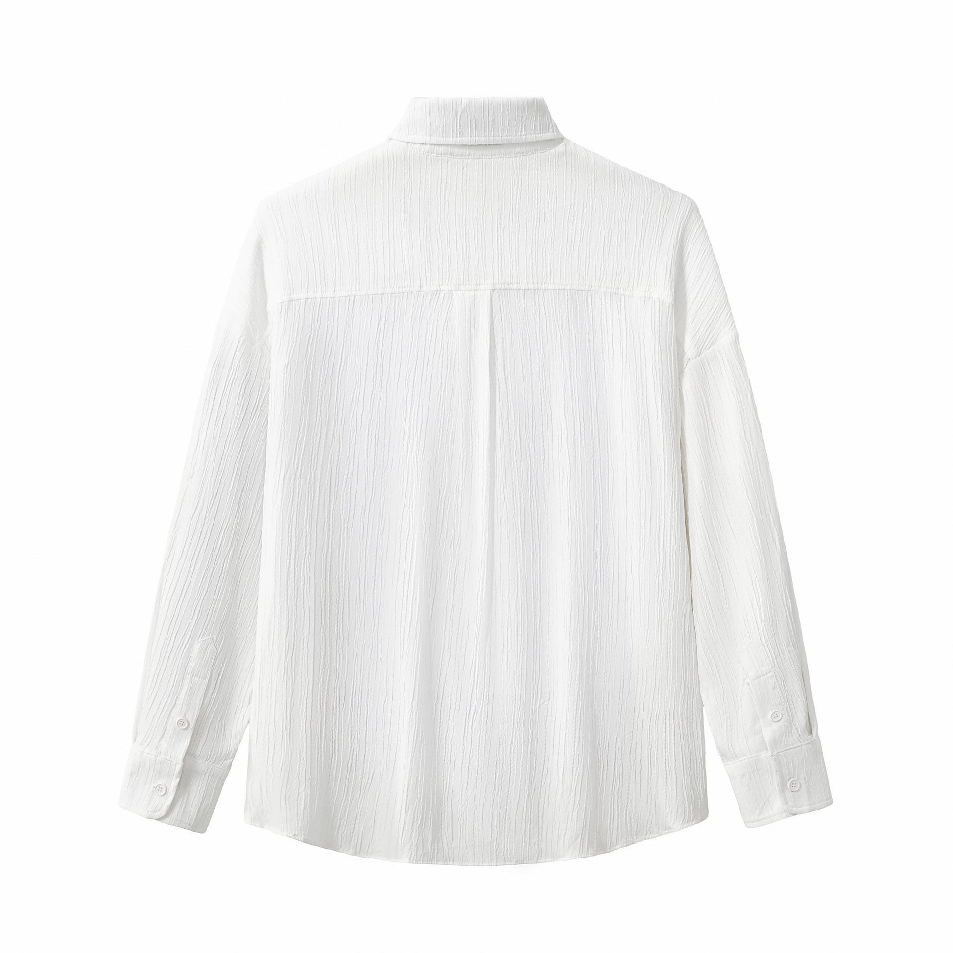 Crinkle Texture Shirt & Pant Set WHITE - My Men's Shop