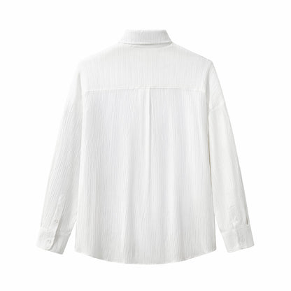 Crinkle Texture Shirt & Pant Set WHITE - My Men's Shop