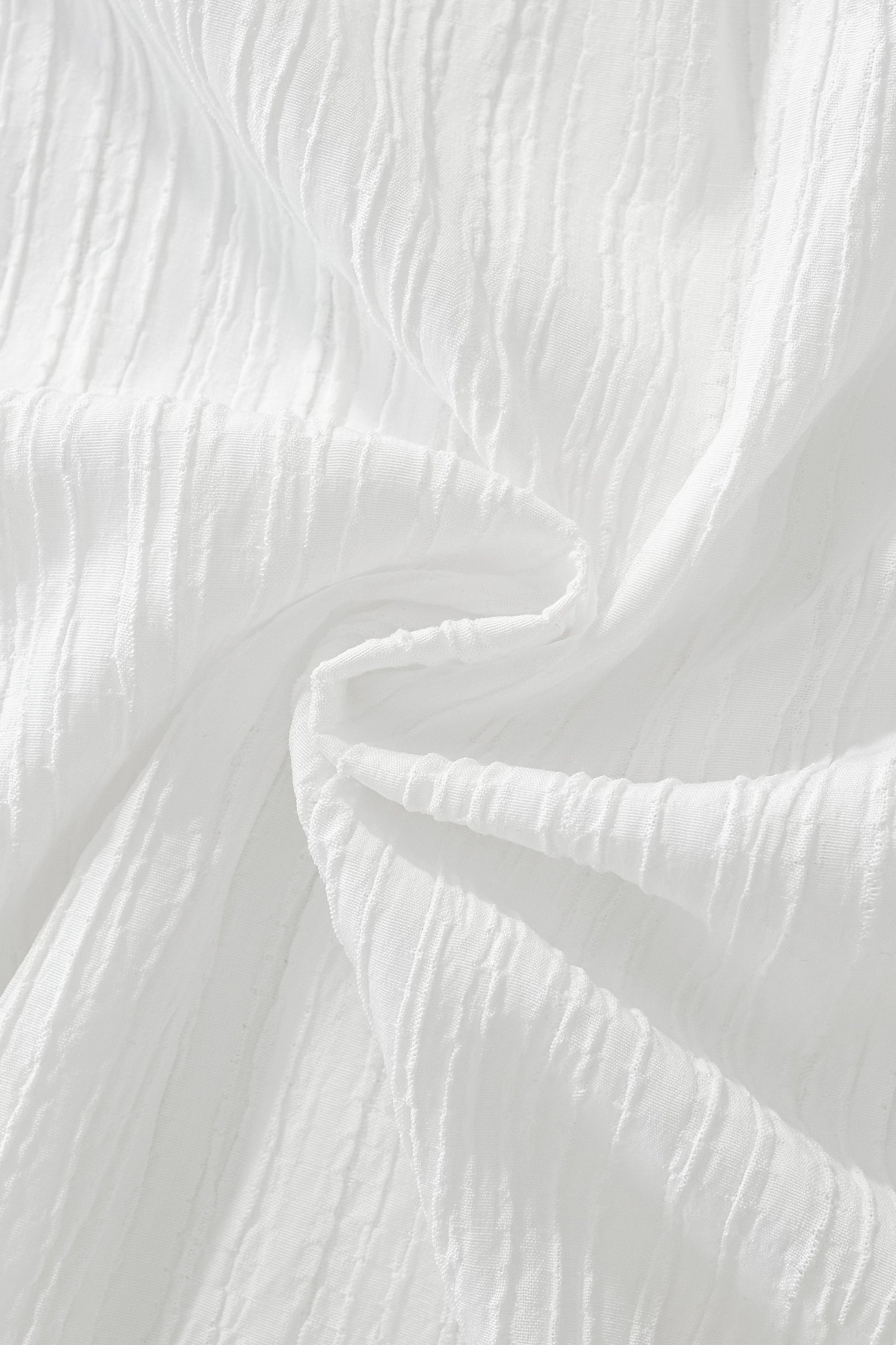 Crinkle Texture Shirt & Pant Set WHITE - My Men's Shop