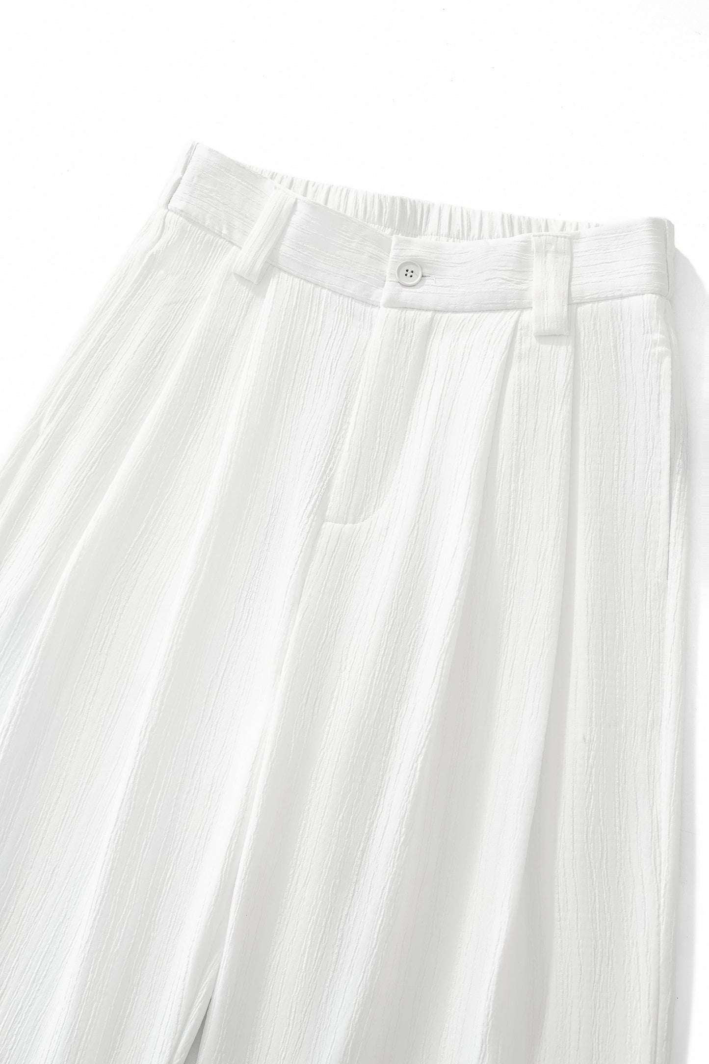 Crinkle Texture Shirt & Pant Set WHITE - My Men's Shop