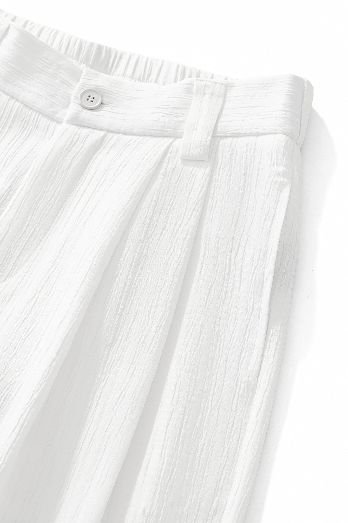 Crinkle Texture Shirt & Pant Set WHITE - My Men's Shop