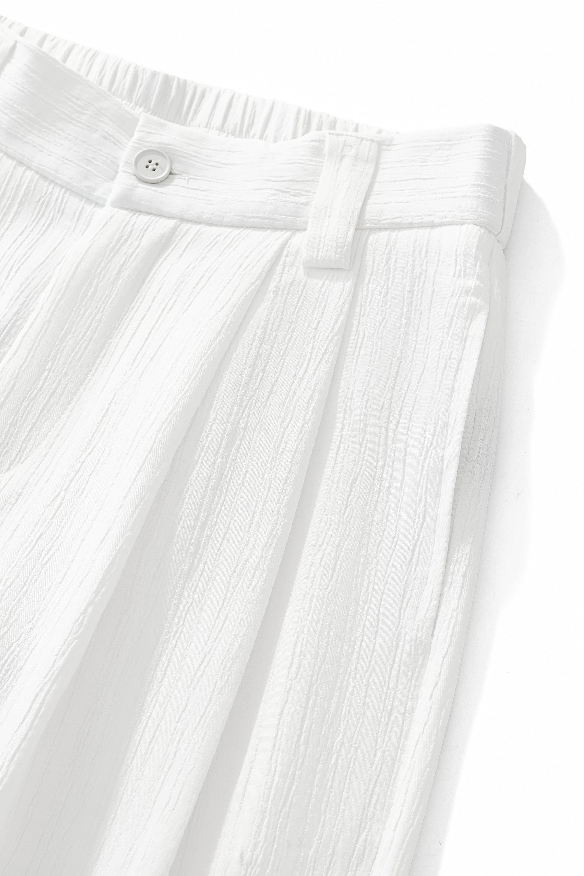 Crinkle Texture Shirt & Pant Set WHITE - My Men's Shop