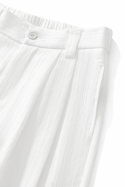 Crinkle Texture Shirt & Pant Set WHITE - My Men's Shop