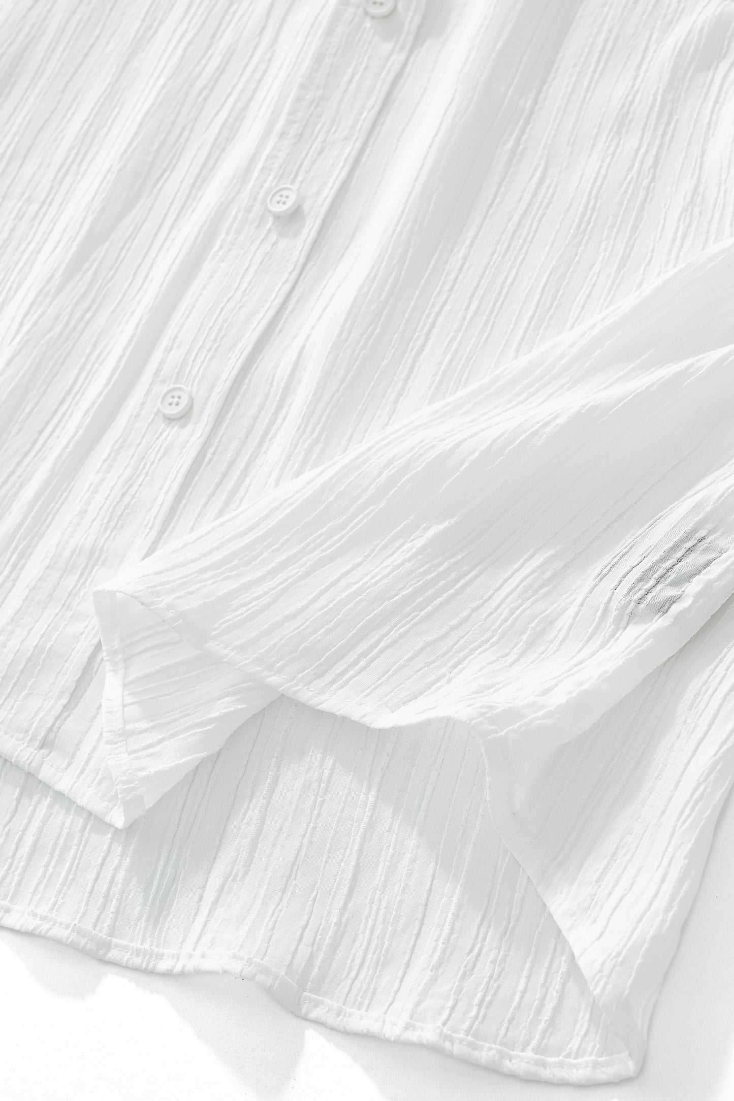 Crinkle Texture Shirt & Pant Set WHITE - My Men's Shop