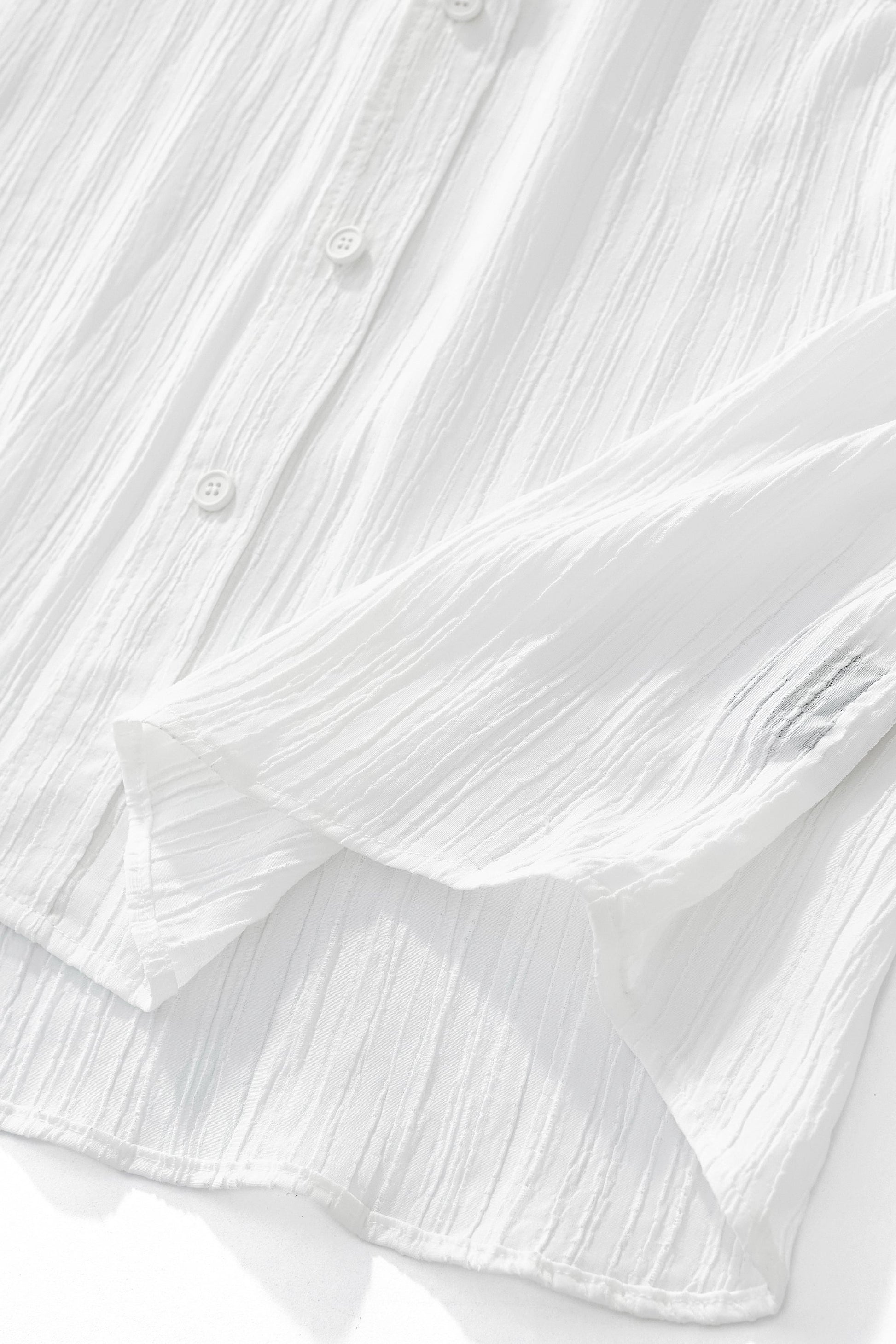 Crinkle Texture Shirt & Pant Set WHITE - My Men's Shop