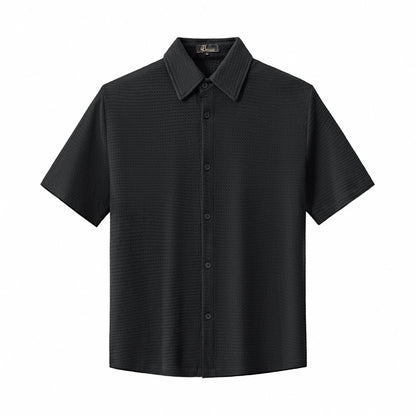 Vista Set – Waffle Textured Shirt & Pant BLACK - My Men's Shop