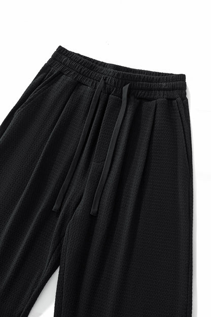 Vista Set – Waffle Textured Shirt & Pant BLACK - My Men's Shop