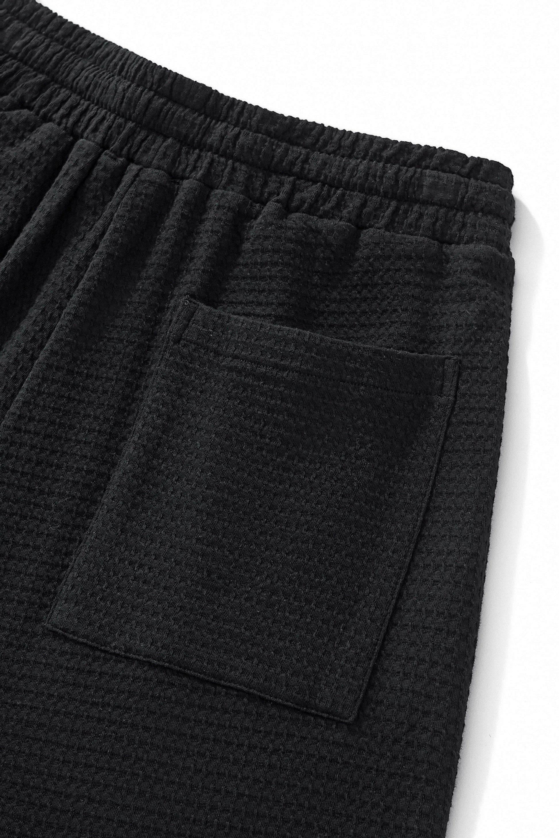 Vista Set – Waffle Textured Shirt & Pant BLACK - My Men's Shop