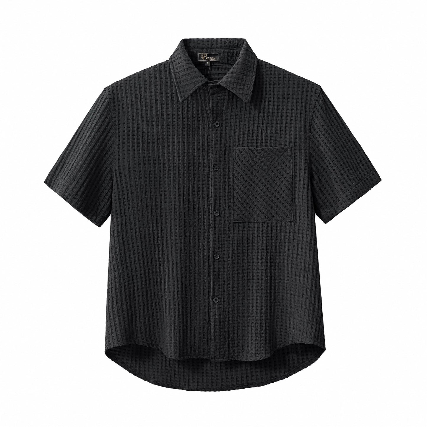 Drift Set – Waffle Textured Shirt & Short BLACK - My Men's Shop