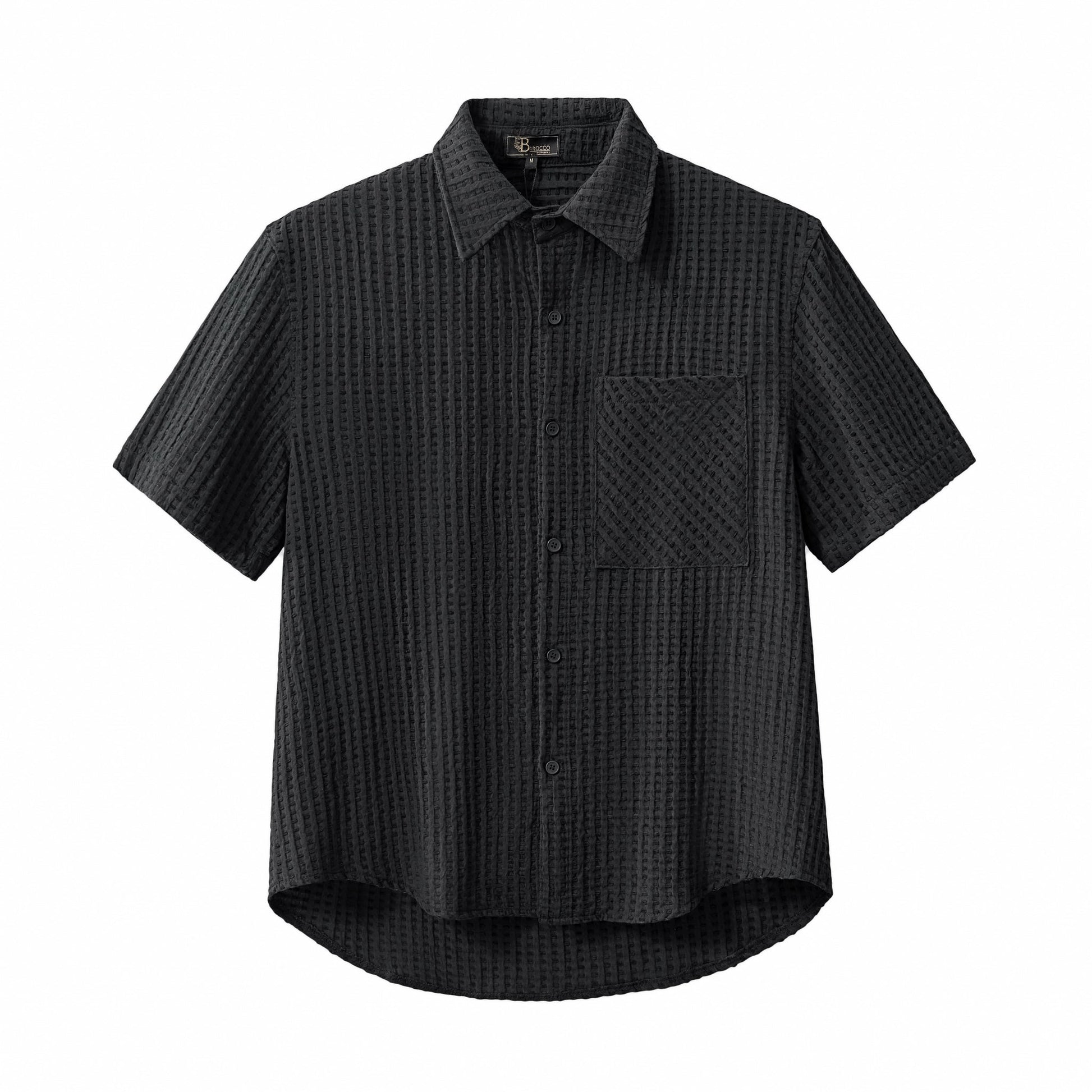 Drift Set – Waffle Textured Shirt & Short BLACK - My Men's Shop