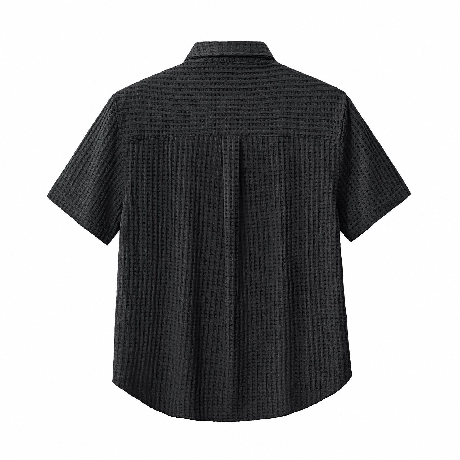 Drift Set – Waffle Textured Shirt & Short BLACK - My Men's Shop