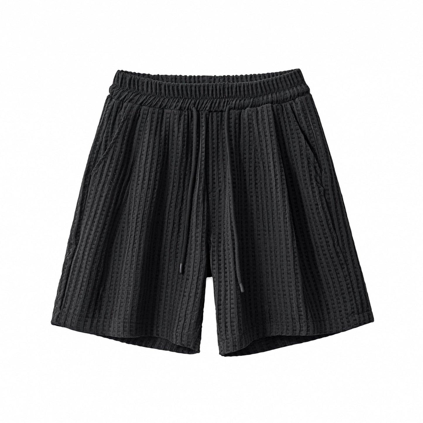 Drift Set – Waffle Textured Shirt & Short BLACK - My Men's Shop